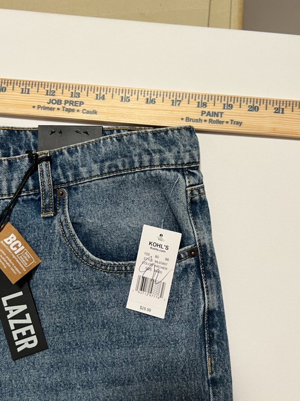 Lazer Jeans *NWT Loose Fit Medium Wash Straight Leg Blue Denim Men's size 36x30 - Picture 3 of 8